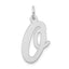 14k White Gold Large Script Letter O Initial Charm
