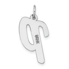 14K White Gold Large Script Initial P Charm