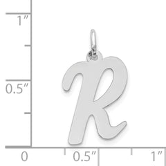 14K White Gold Large Script Initial R Charm