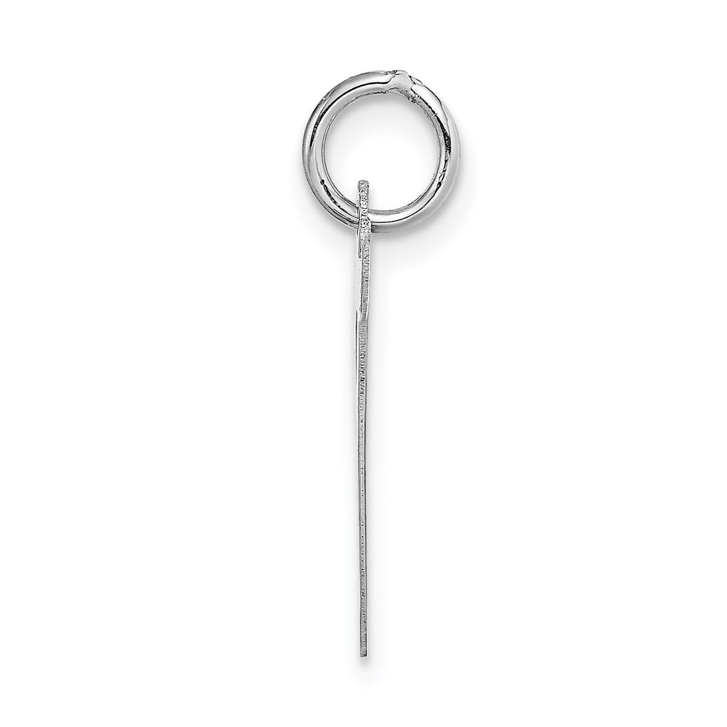 14K White Gold Large Script Initial T Charm