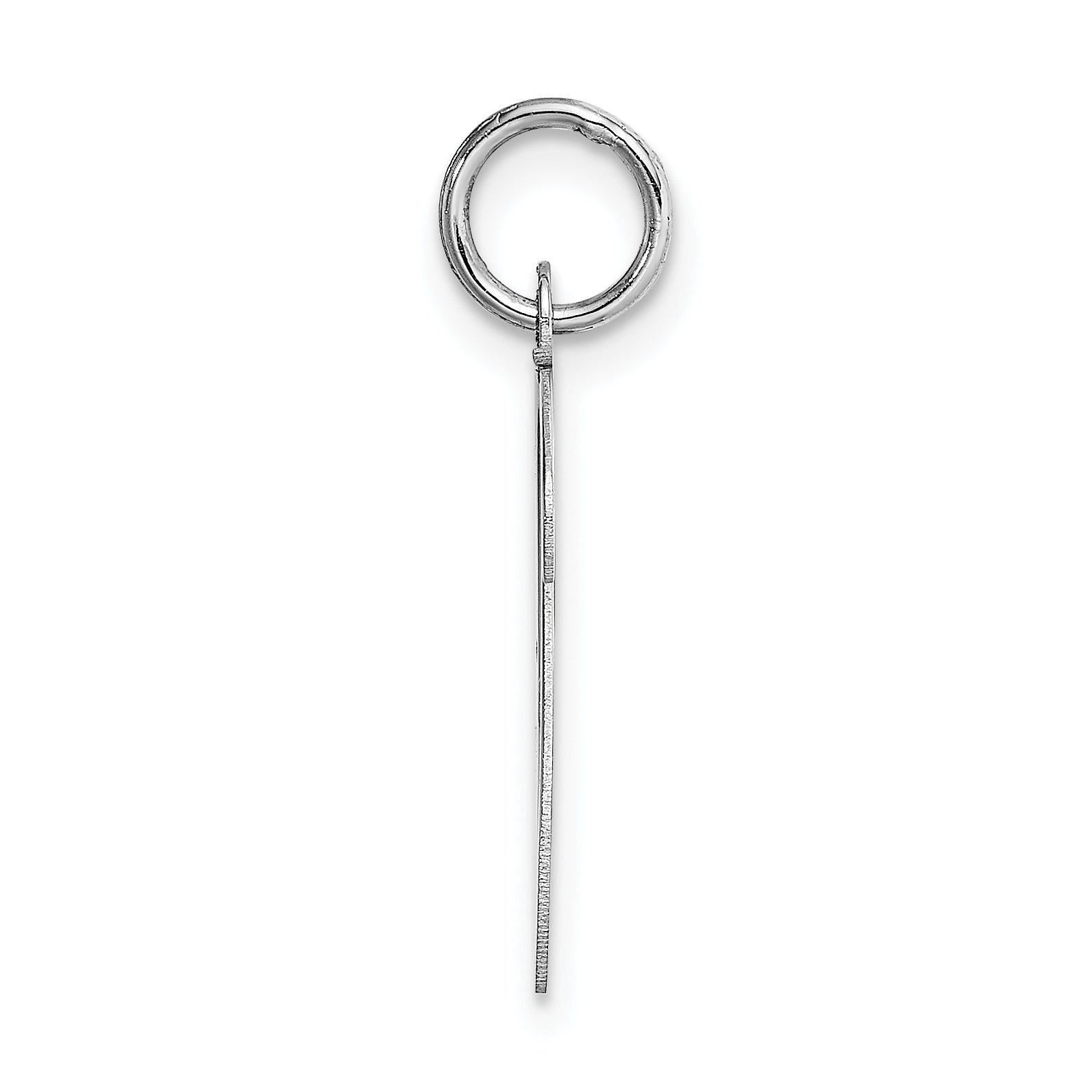 14K White Gold Large Script Initial V Charm Secondary image