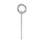 14K White Gold Large Script Initial V Charm