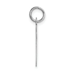 14K White Gold Large Script Initial V Charm