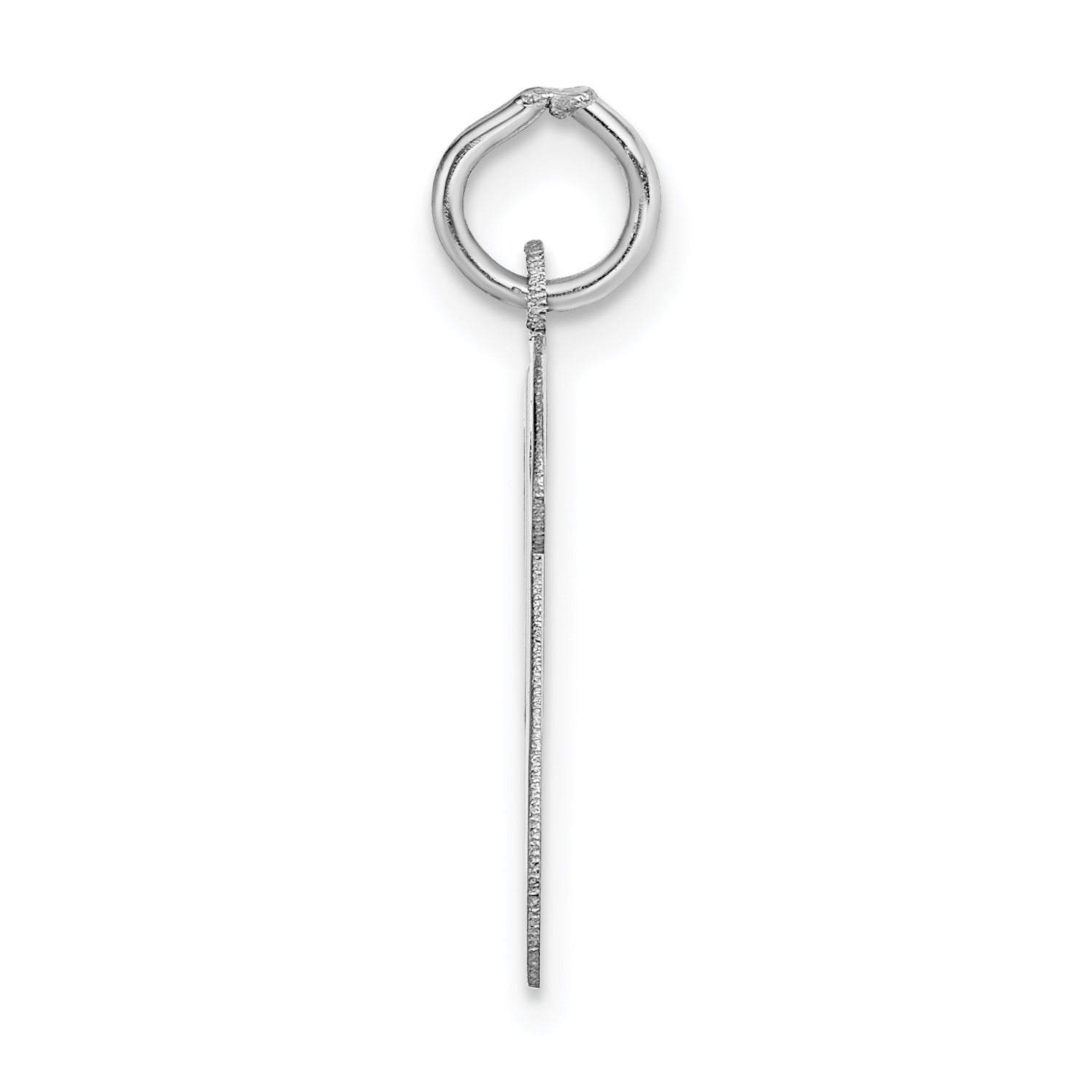 14K White Gold Large Script Initial W Charm Secondary image