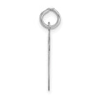 14K White Gold Large Script Initial W Charm