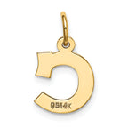 14K Small Block Letter C Initial Charm