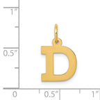 14K Small Block Letter D Initial Charm