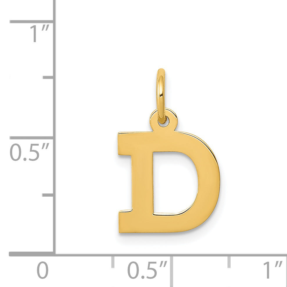 14K Small Block Letter D Initial Charm