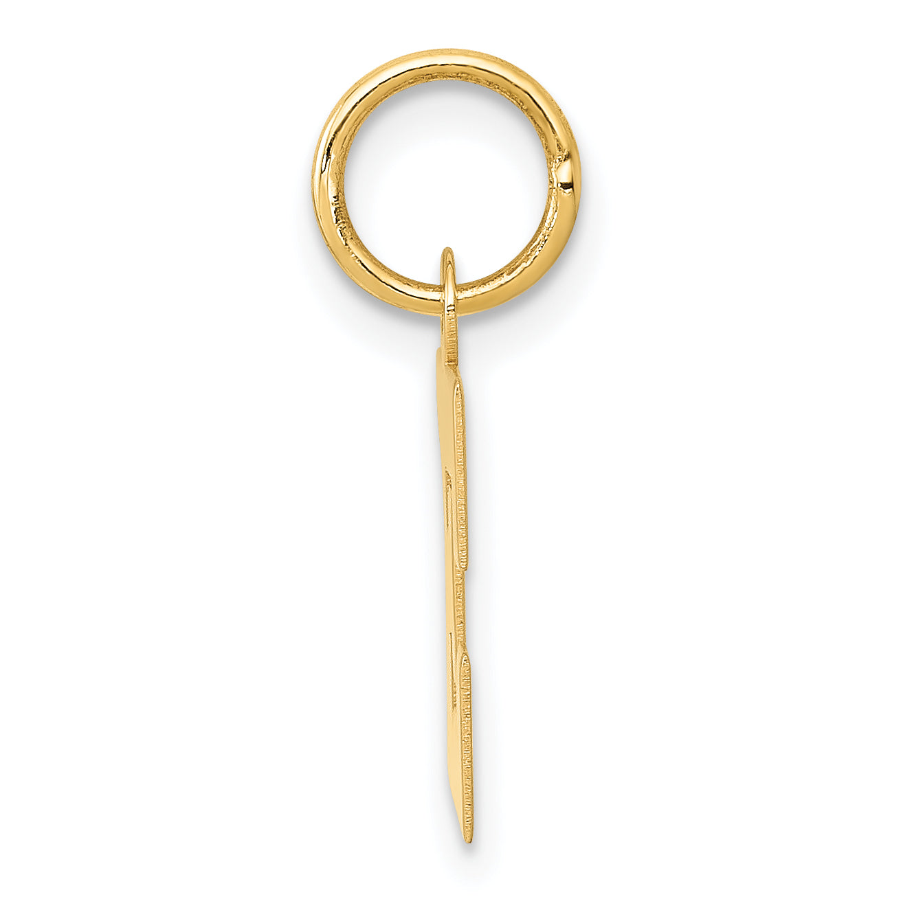 14K Small Block Initial E Charm Secondary image