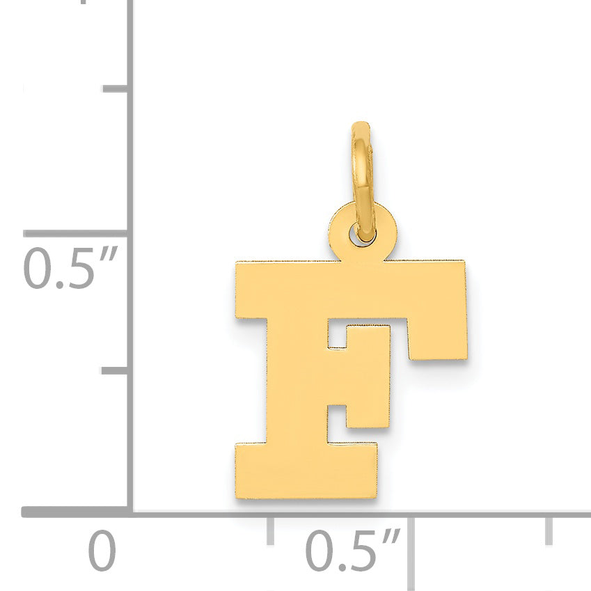 14K Small Block Initial F Charm