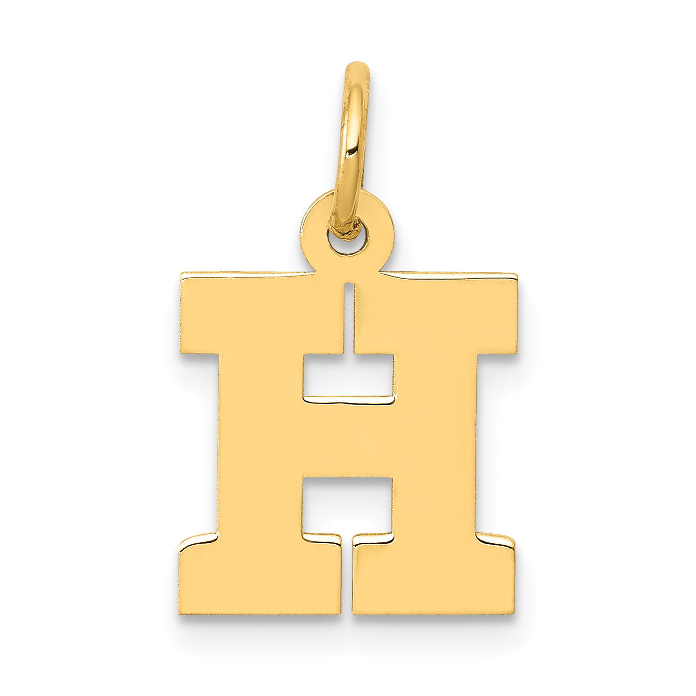 14k Small Block Letter H Initial Charm