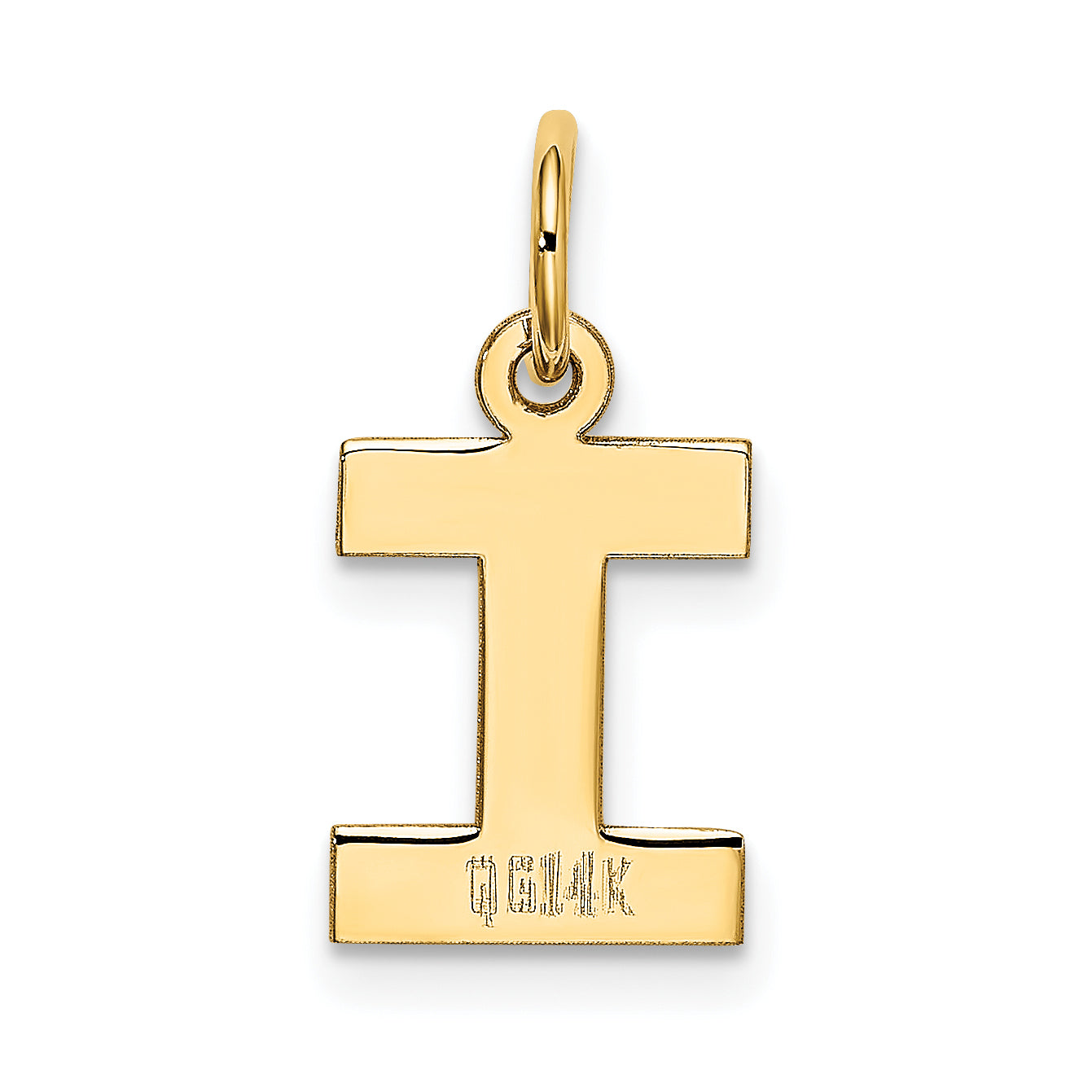 14K Small Block Initial I Charm