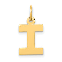 14k Small Block Letter I Initial Charm