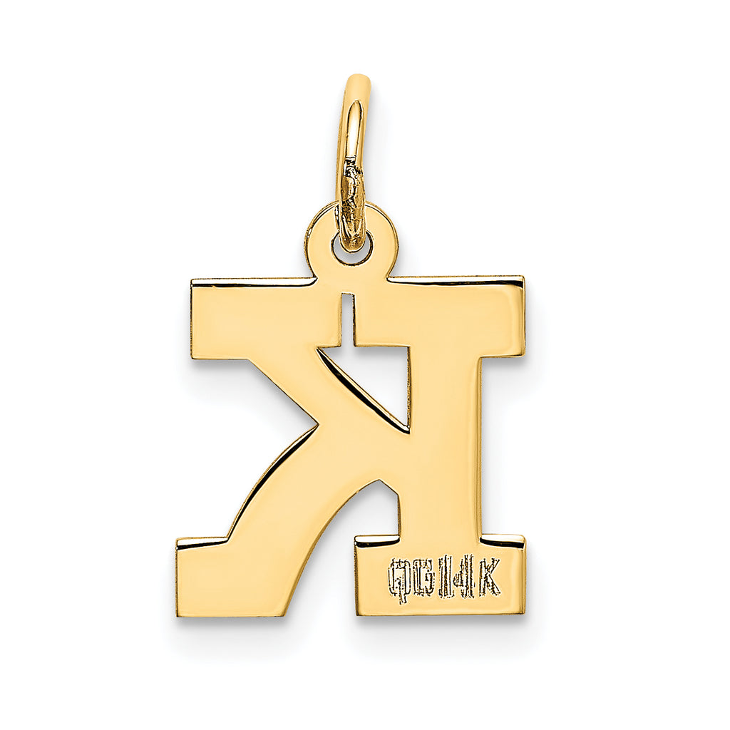 14K Small Block Initial K Charm