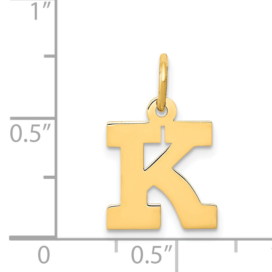 14K Small Block Initial K Charm