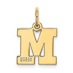 14K Small Block Initial M Charm