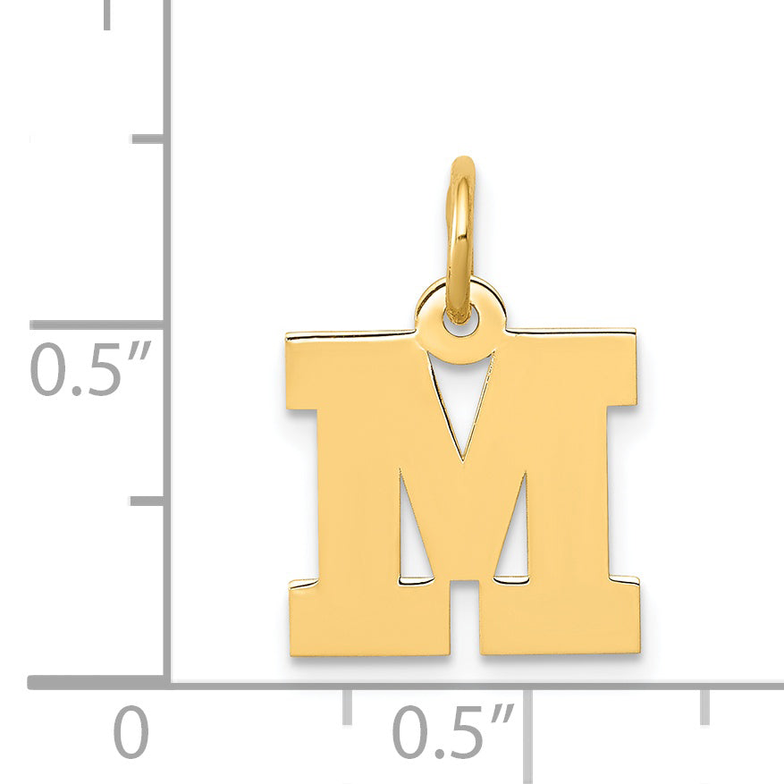 14K Small Block Initial M Charm