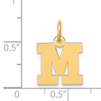 14K Small Block Initial M Charm
