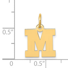 14K Small Block Initial M Charm