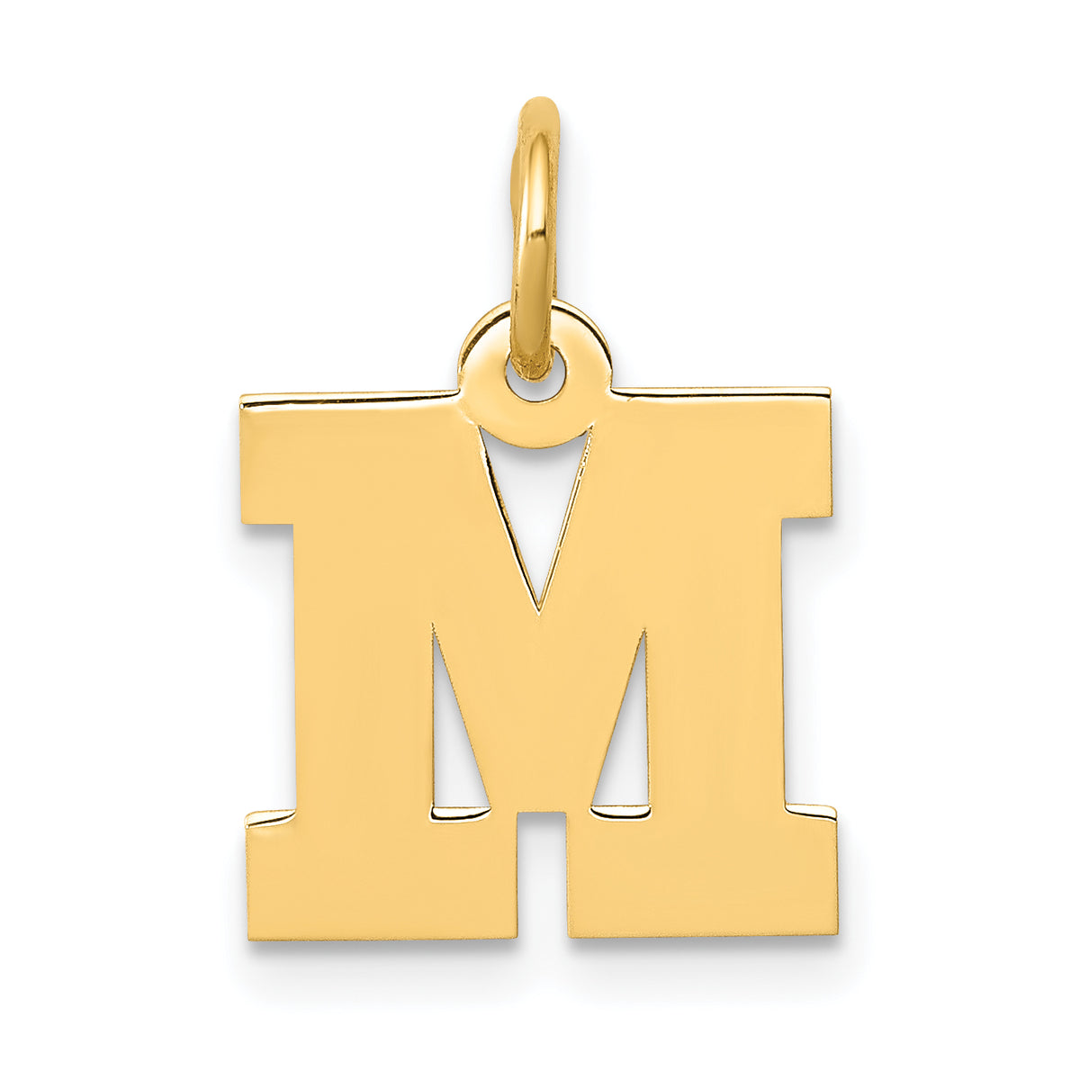 14k Small Block Letter M Initial Charm