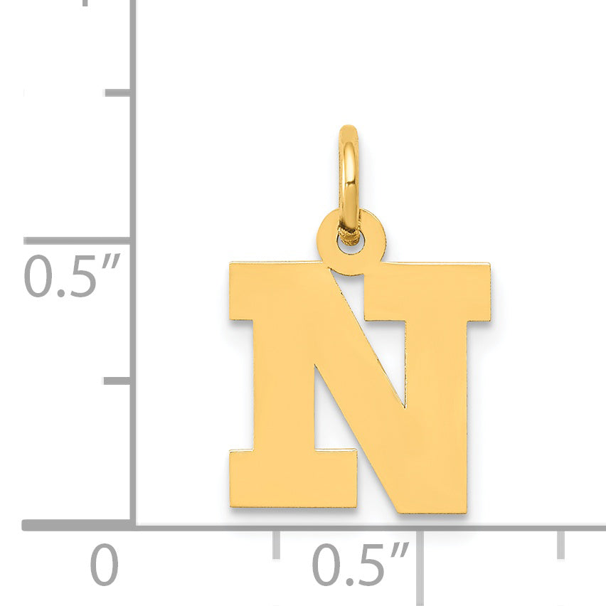 14K Small Block Initial N Charm