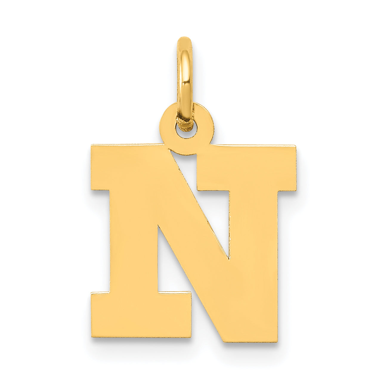 14k Small Block Letter N Initial Charm Main image