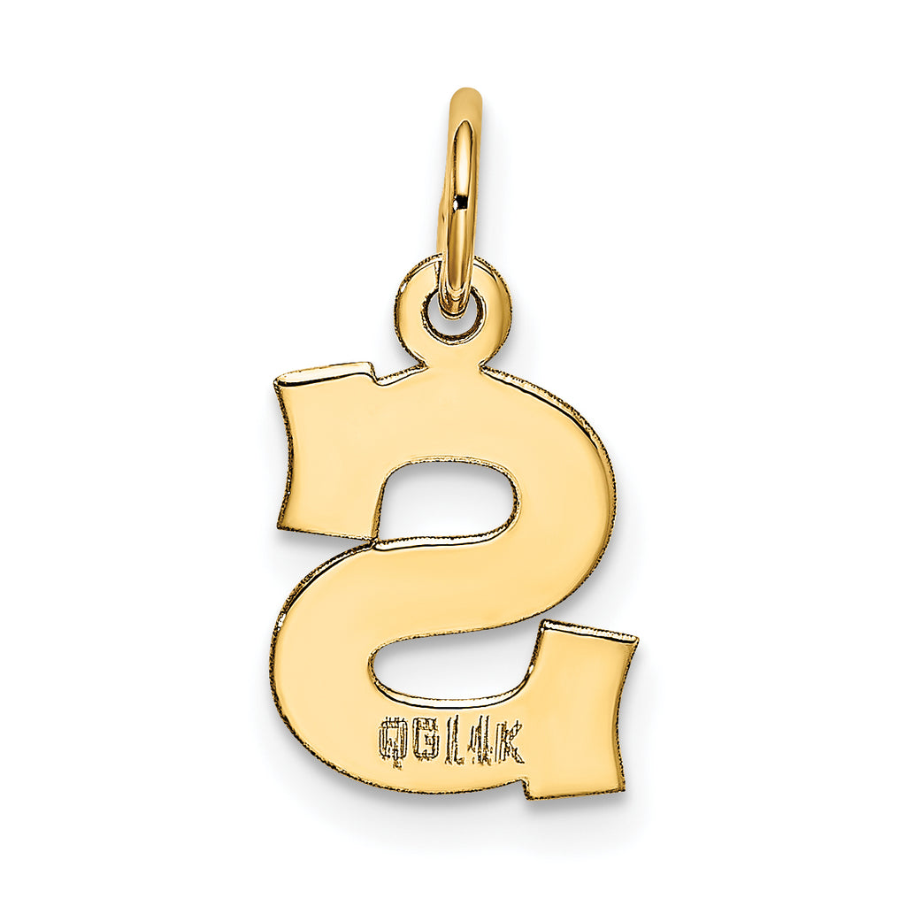 14K Small Block Initial S Charm