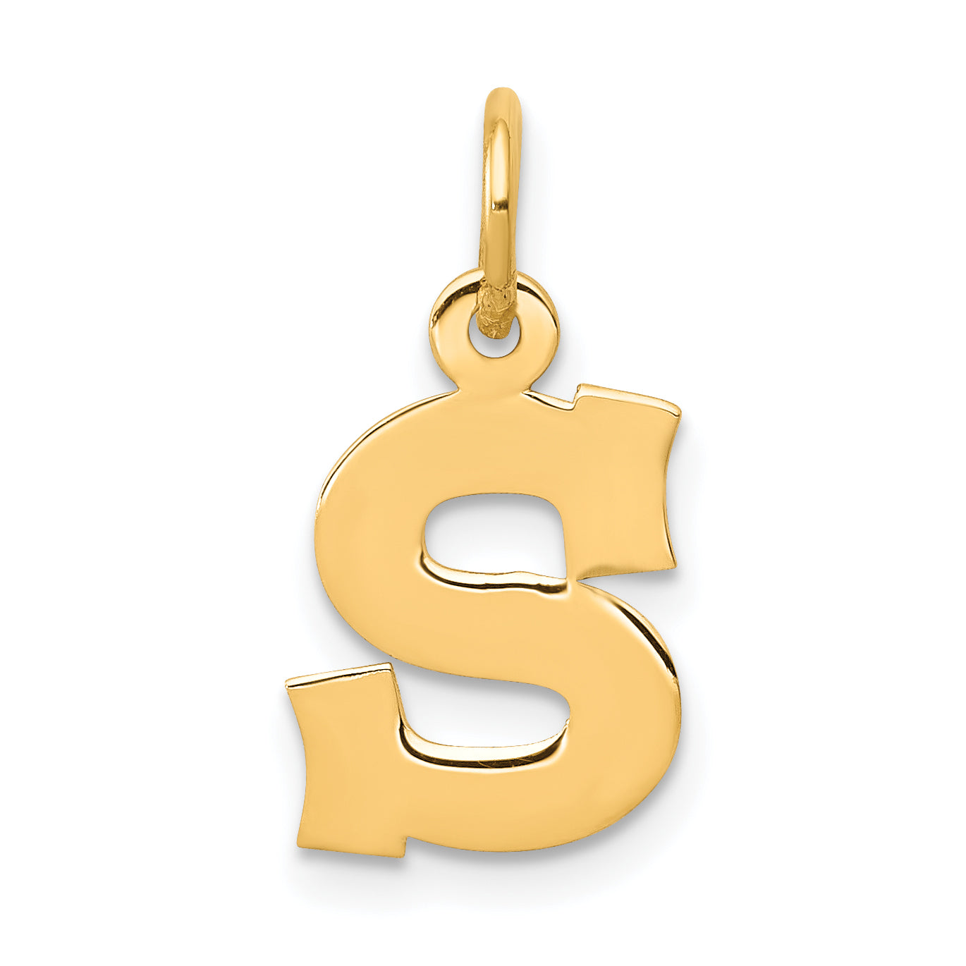 14k Small Block Letter S Initial Charm Main image