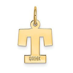 14K Small Block Initial T Charm