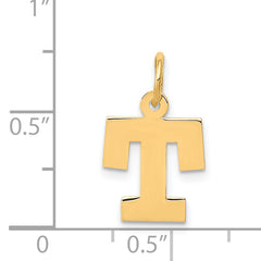 14K Small Block Initial T Charm