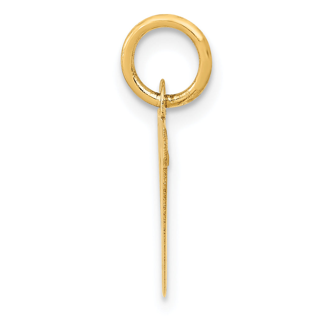 14K Small Block Initial V Charm