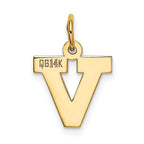 14K Small Block Initial V Charm