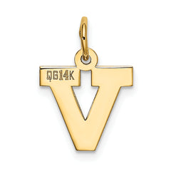 14K Small Block Initial V Charm