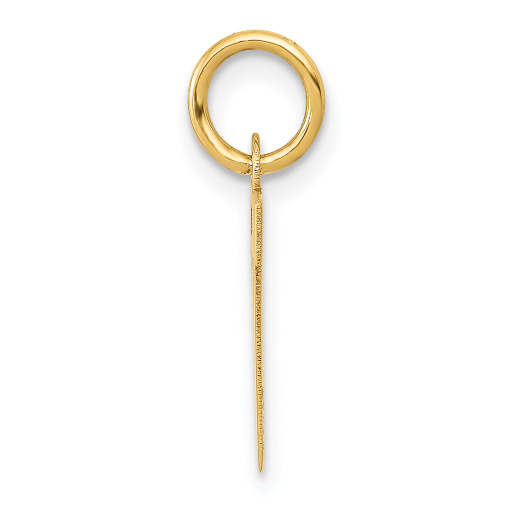 14K Small Block Initial W Charm