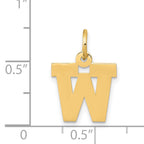 14K Small Block Initial W Charm