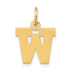 14k Small Block Letter W Initial Charm