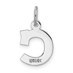 14KW Small Block Letter C Initial Charm