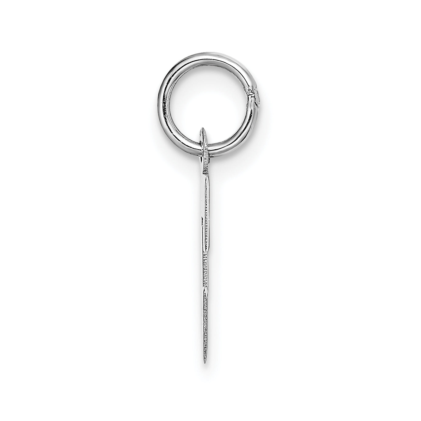 14K White Gold Small Block Initial E Charm Secondary image