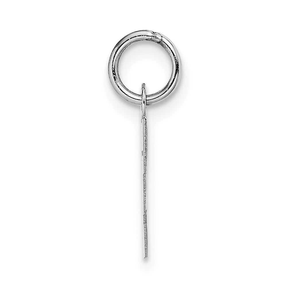 14K White Gold Small Block Initial F Charm