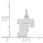 14K White Gold Small Block Initial F Charm