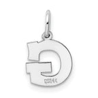 14K White Gold Small Block Initial G Charm