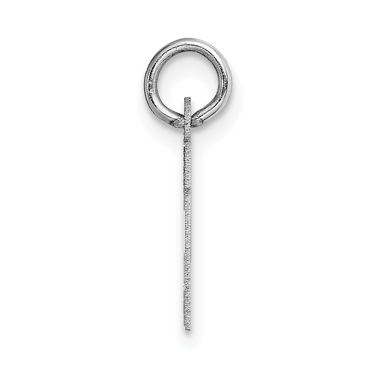 14K White Gold Small Block Initial H Charm