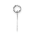 14K White Gold Small Block Initial I Charm