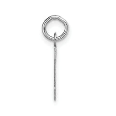 14K White Gold Small Block Initial I Charm