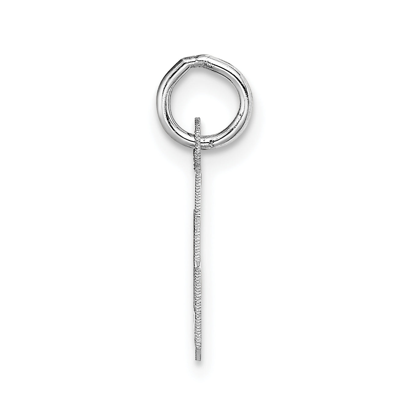 14K White Gold Small Block Initial J Charm Secondary image