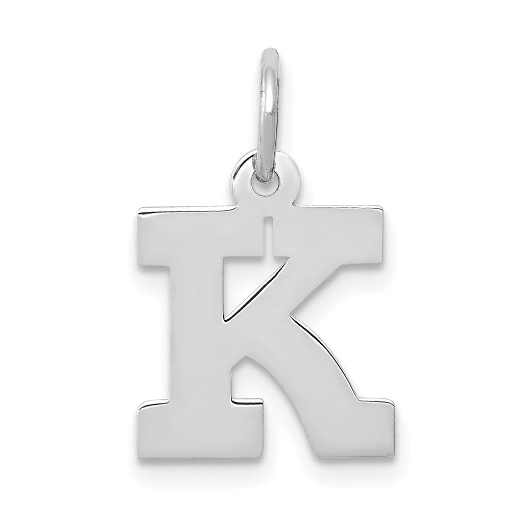 14KW Small Block Letter K Initial Charm