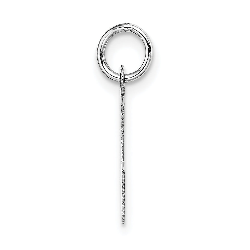 14K White Gold Small Block Initial L Charm