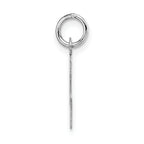 14K White Gold Small Block Initial L Charm