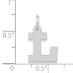 14K White Gold Small Block Initial L Charm