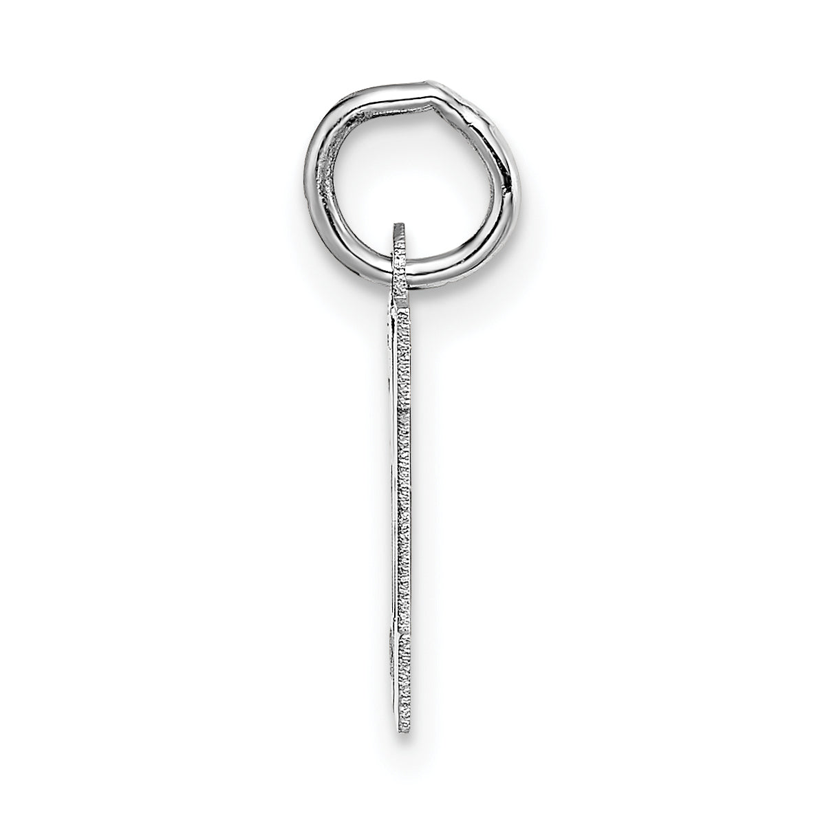 14K White Gold Small Block Initial M Charm Secondary image